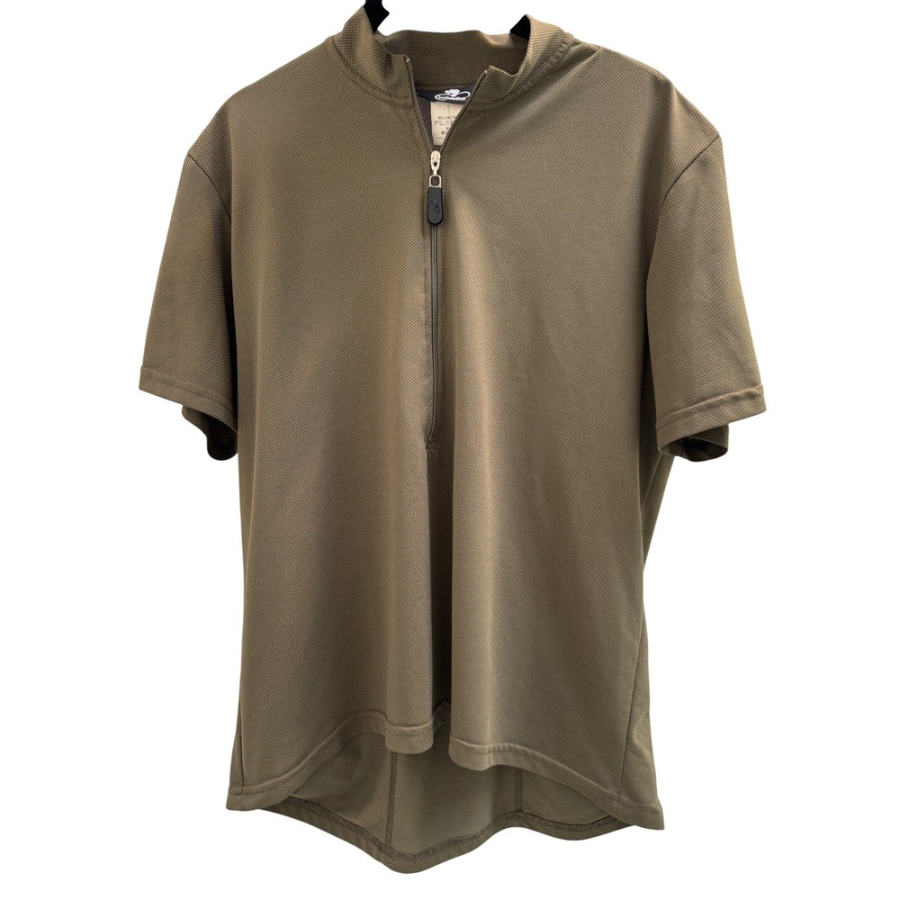 Bellwether Cycling Jersey Men Medium Olive Green Short Sleeve Pockets Bike USA